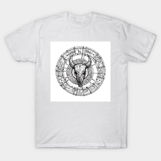 Sealed , steer cow skull emblem punk design T-Shirt